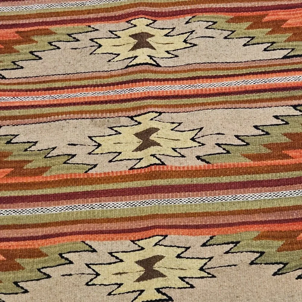 Handwoven Zapotec Wool Accent / Runner Rug 28